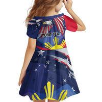 Personalized American Grown With Filipino Roots Family Matching Off Shoulder Short Dress and Hawaiian Shirt