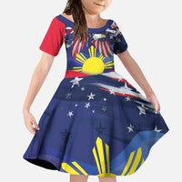 Personalized American Grown With Filipino Roots Family Matching Summer Maxi Dress and Hawaiian Shirt