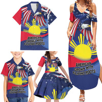 Personalized American Grown With Filipino Roots Family Matching Summer Maxi Dress and Hawaiian Shirt