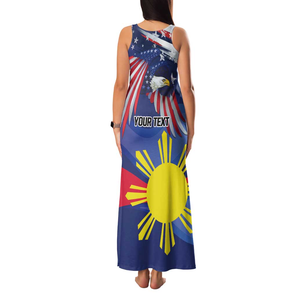 Personalized American Grown With Filipino Roots Family Matching Tank Maxi Dress and Hawaiian Shirt