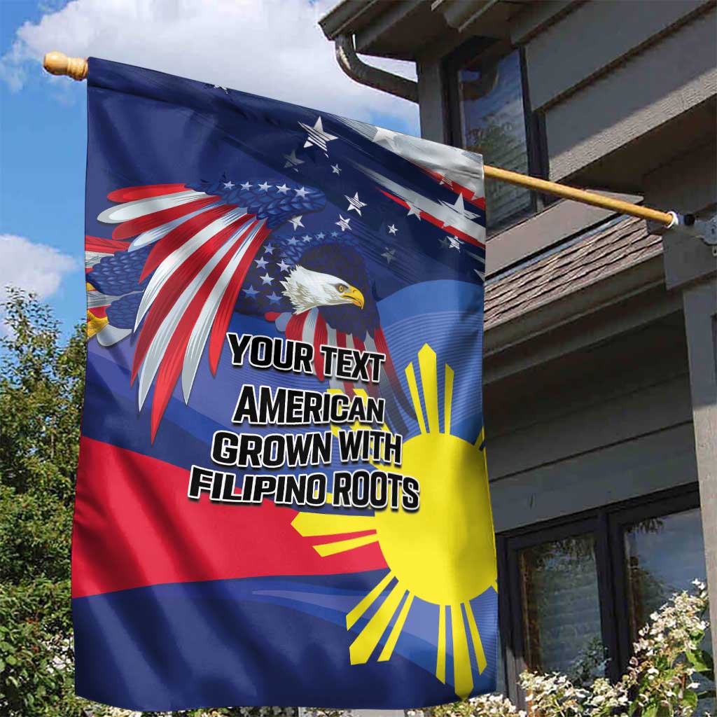 Personalized American Grown With Filipino Roots Garden Flag