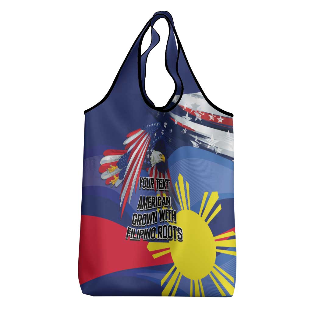 Personalized American Grown With Filipino Roots Grocery Bag