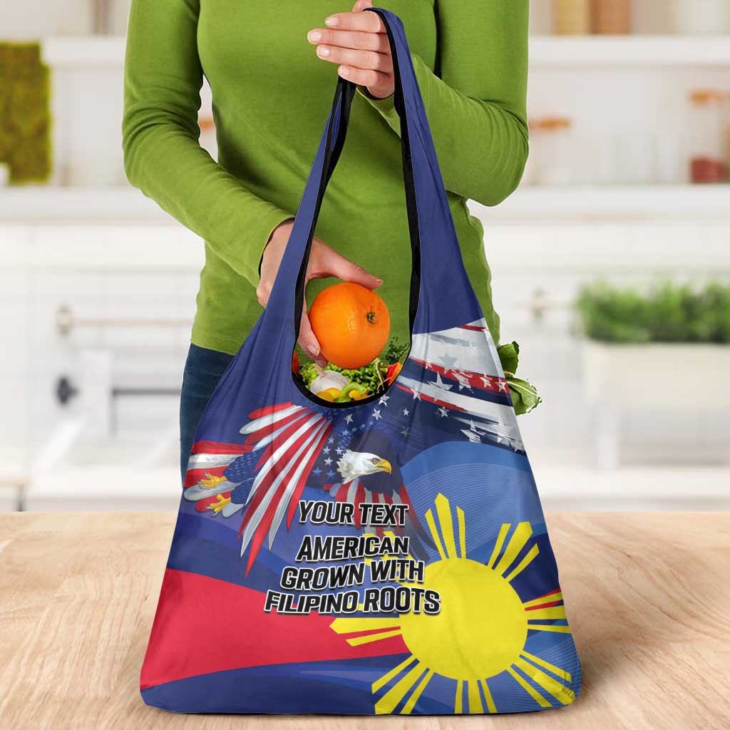 Personalized American Grown With Filipino Roots Grocery Bag