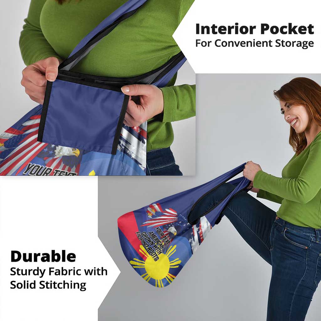 Personalized American Grown With Filipino Roots Grocery Bag