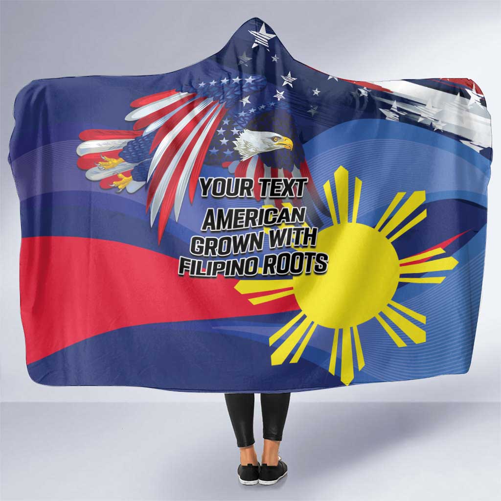 Personalized American Grown With Filipino Roots Hooded Blanket
