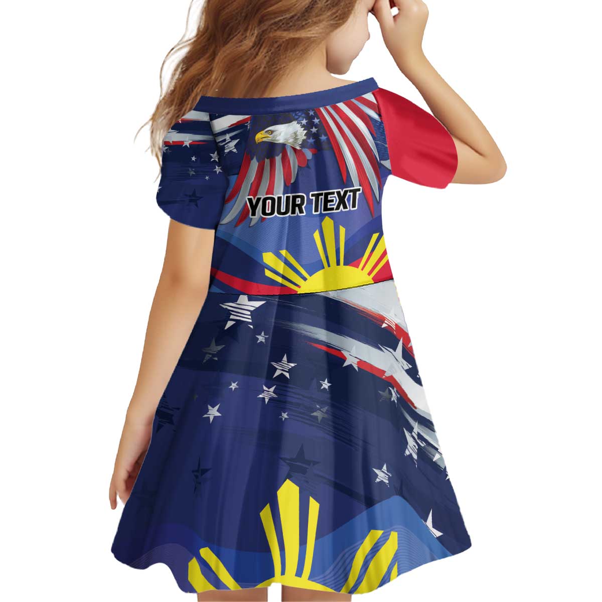 Personalized American Grown With Filipino Roots Kid Short Sleeve Dress