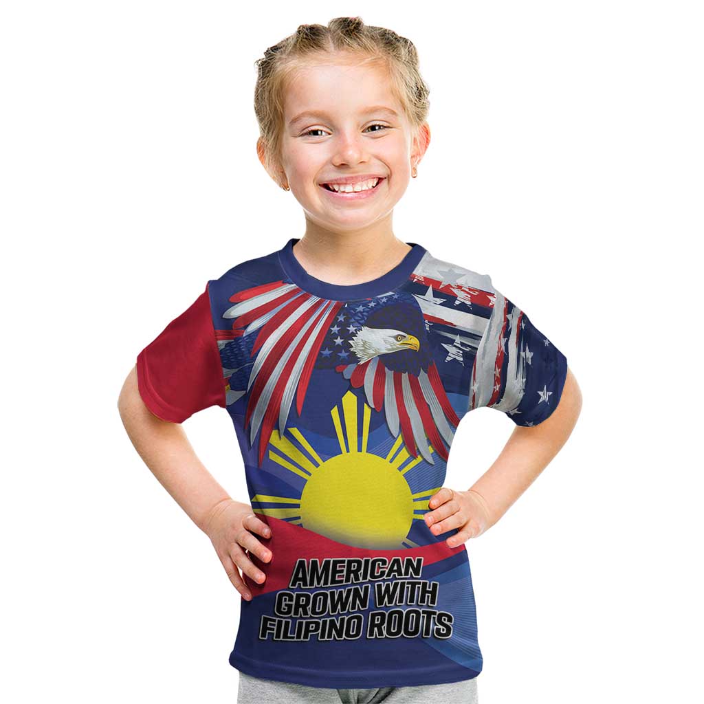 Personalized American Grown With Filipino Roots Kid T Shirt