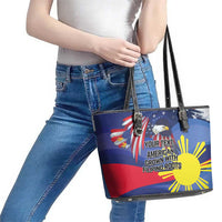 Personalized American Grown With Filipino Roots Leather Tote Bag