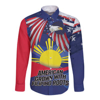 Personalized American Grown With Filipino Roots Long Sleeve Button Shirt