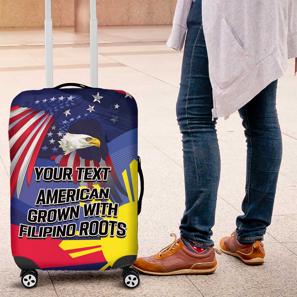 Personalized American Grown With Filipino Roots Luggage Cover