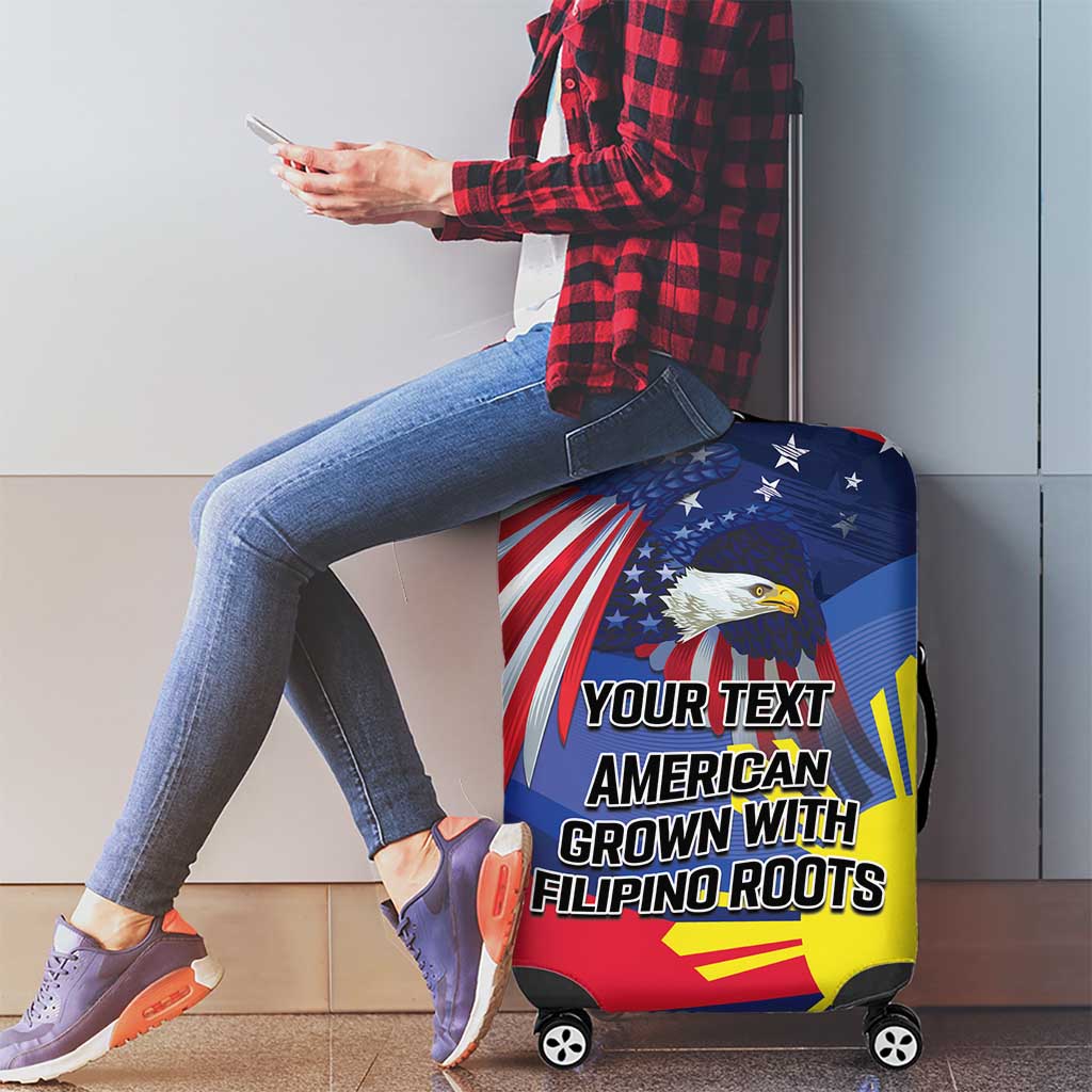 Personalized American Grown With Filipino Roots Luggage Cover