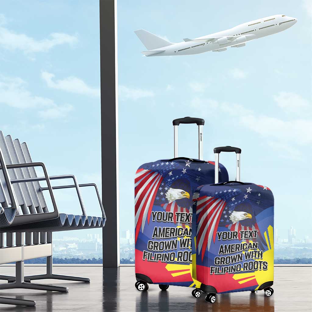 Personalized American Grown With Filipino Roots Luggage Cover