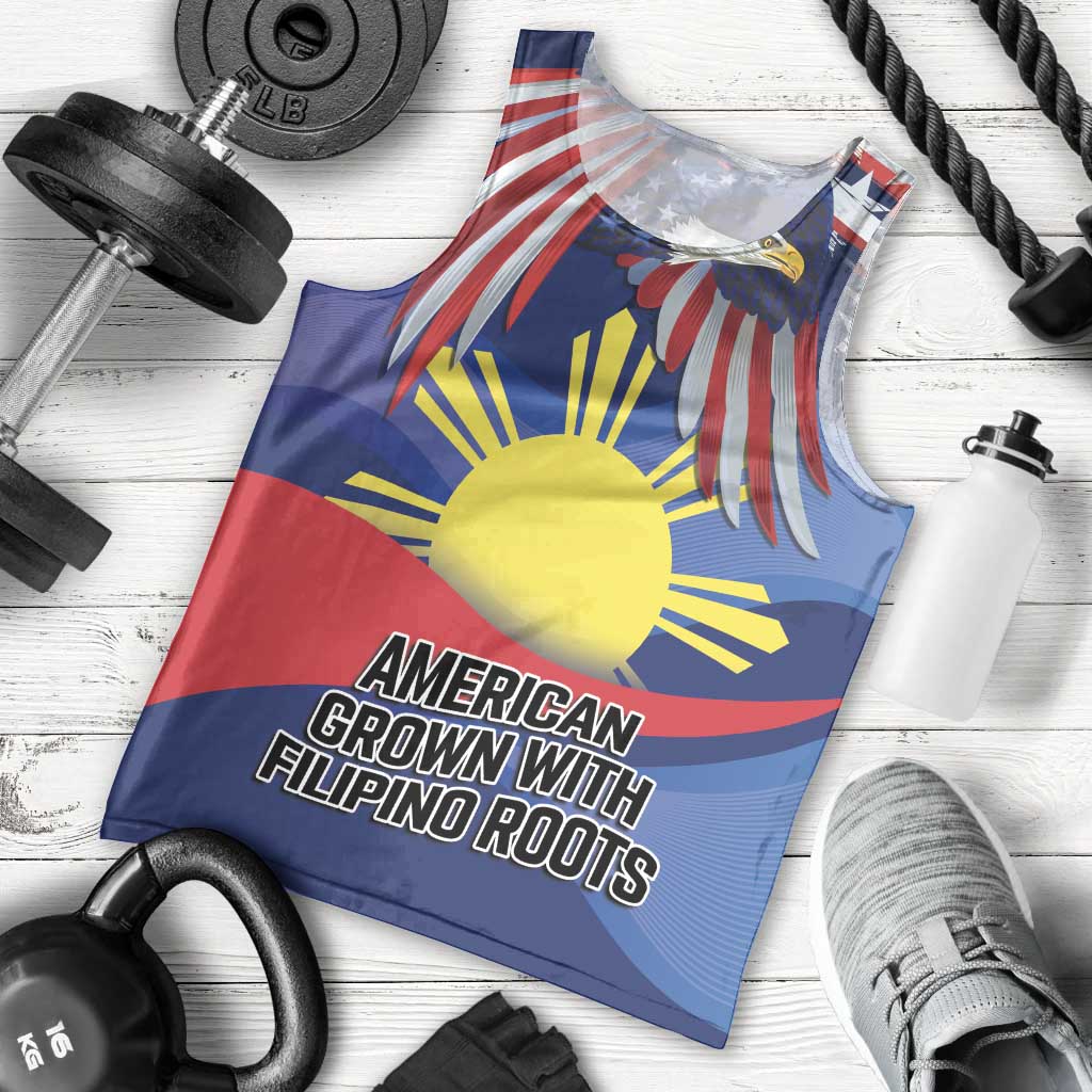 Personalized American Grown With Filipino Roots Men Tank Top