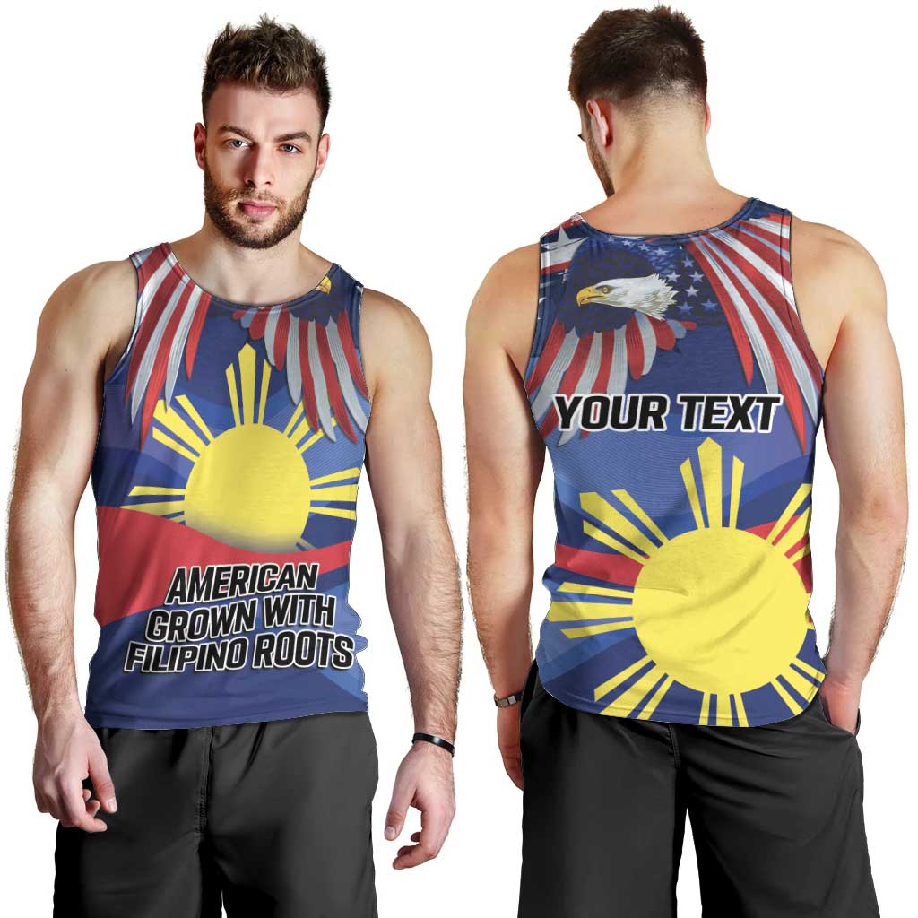 Personalized American Grown With Filipino Roots Men Tank Top