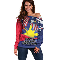 Personalized American Grown With Filipino Roots Off Shoulder Sweater