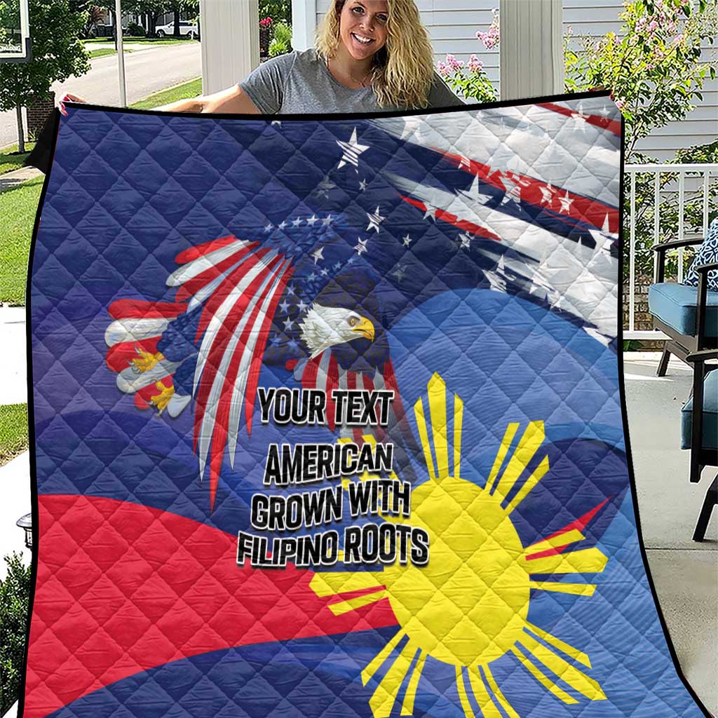 Personalized American Grown With Filipino Roots Quilt