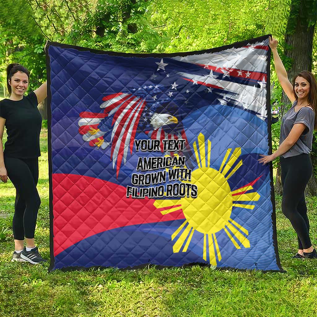 Personalized American Grown With Filipino Roots Quilt