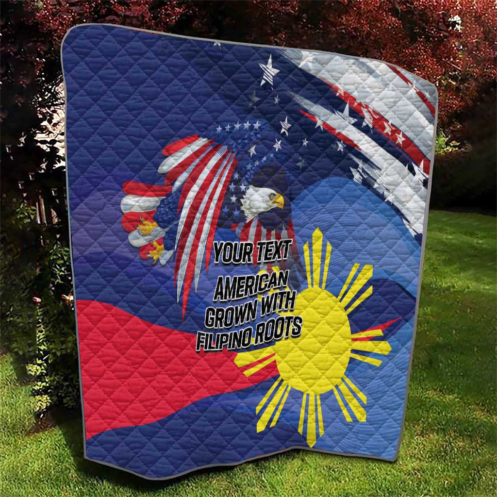 Personalized American Grown With Filipino Roots Quilt