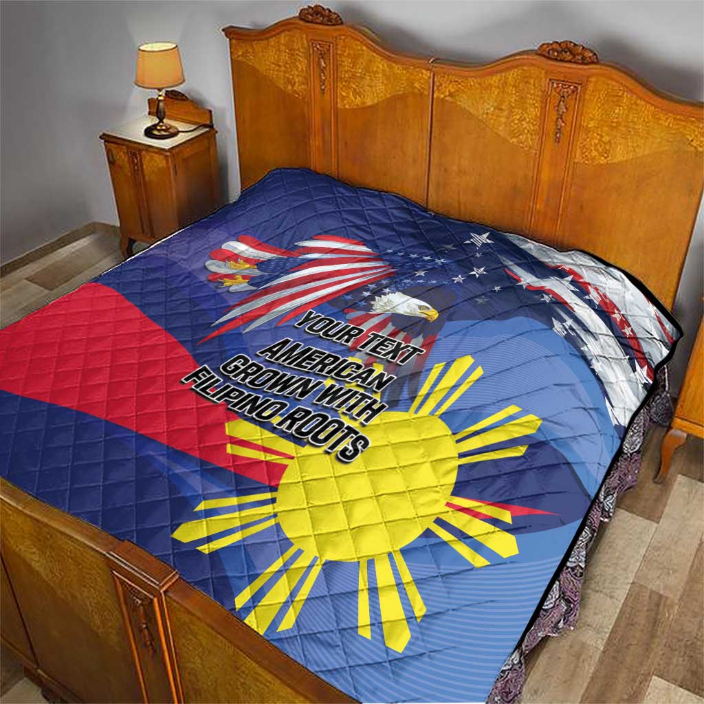 Personalized American Grown With Filipino Roots Quilt