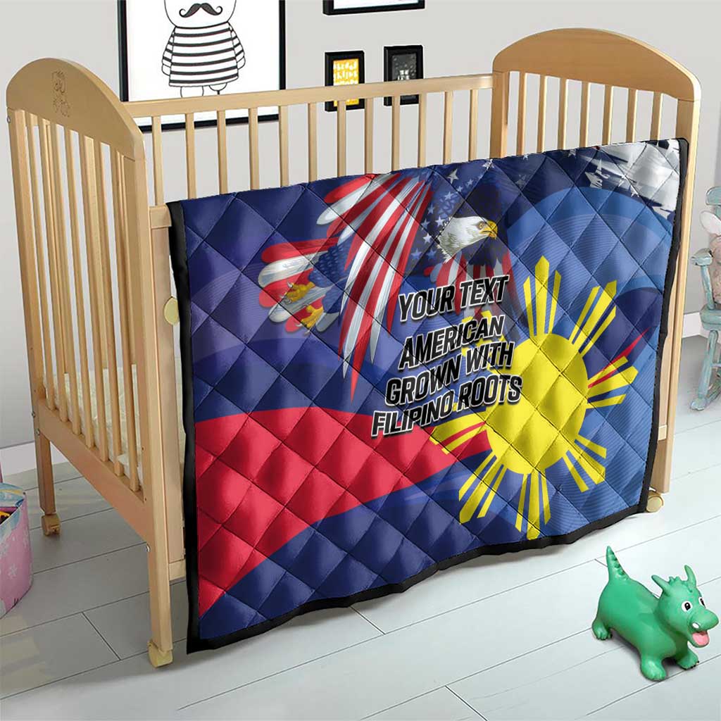 Personalized American Grown With Filipino Roots Quilt