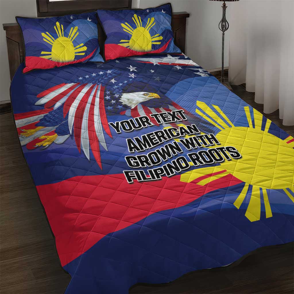 Personalized American Grown With Filipino Roots Quilt Bed Set