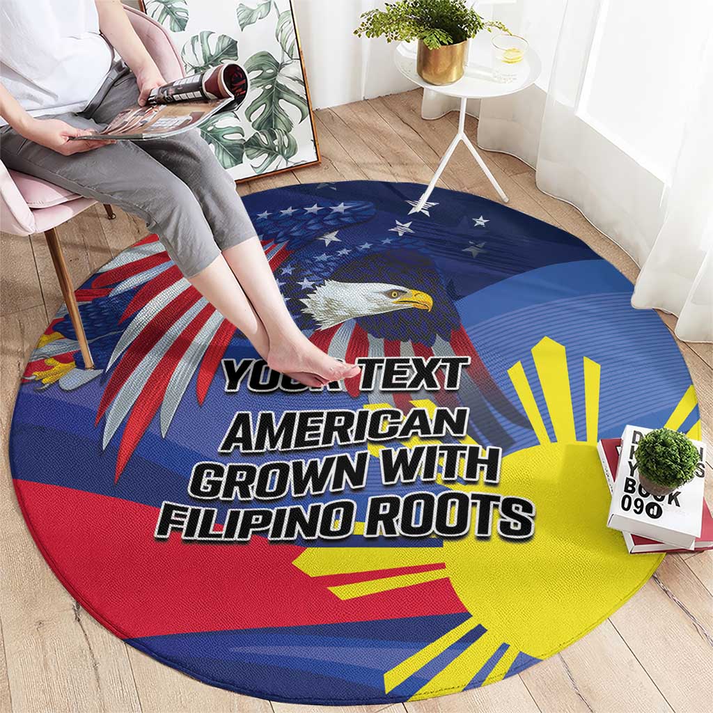 Personalized American Grown With Filipino Roots Round Carpet