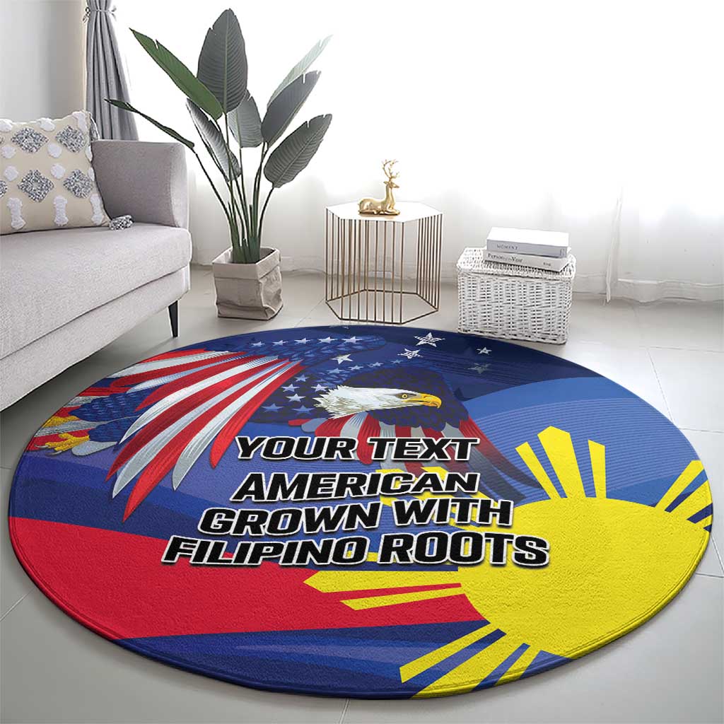 Personalized American Grown With Filipino Roots Round Carpet