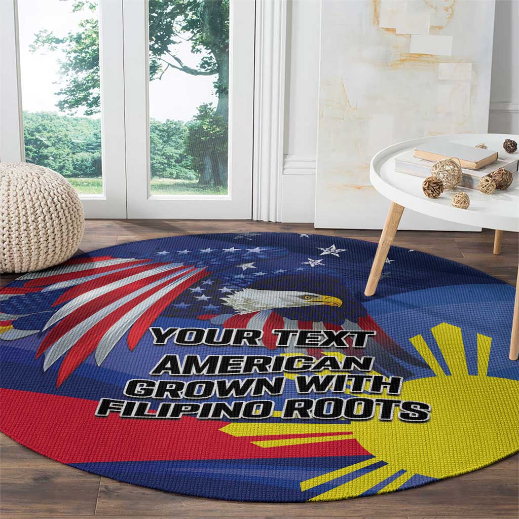 Personalized American Grown With Filipino Roots Round Carpet