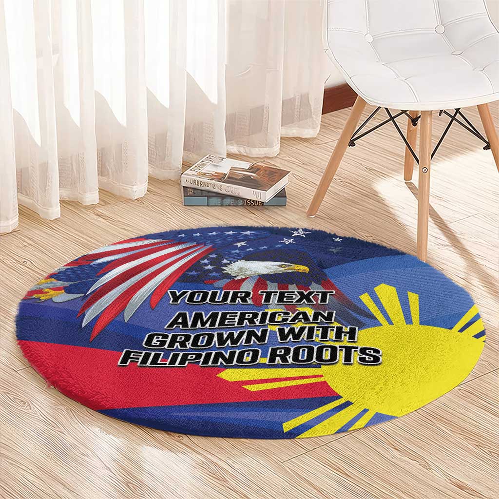 Personalized American Grown With Filipino Roots Round Carpet