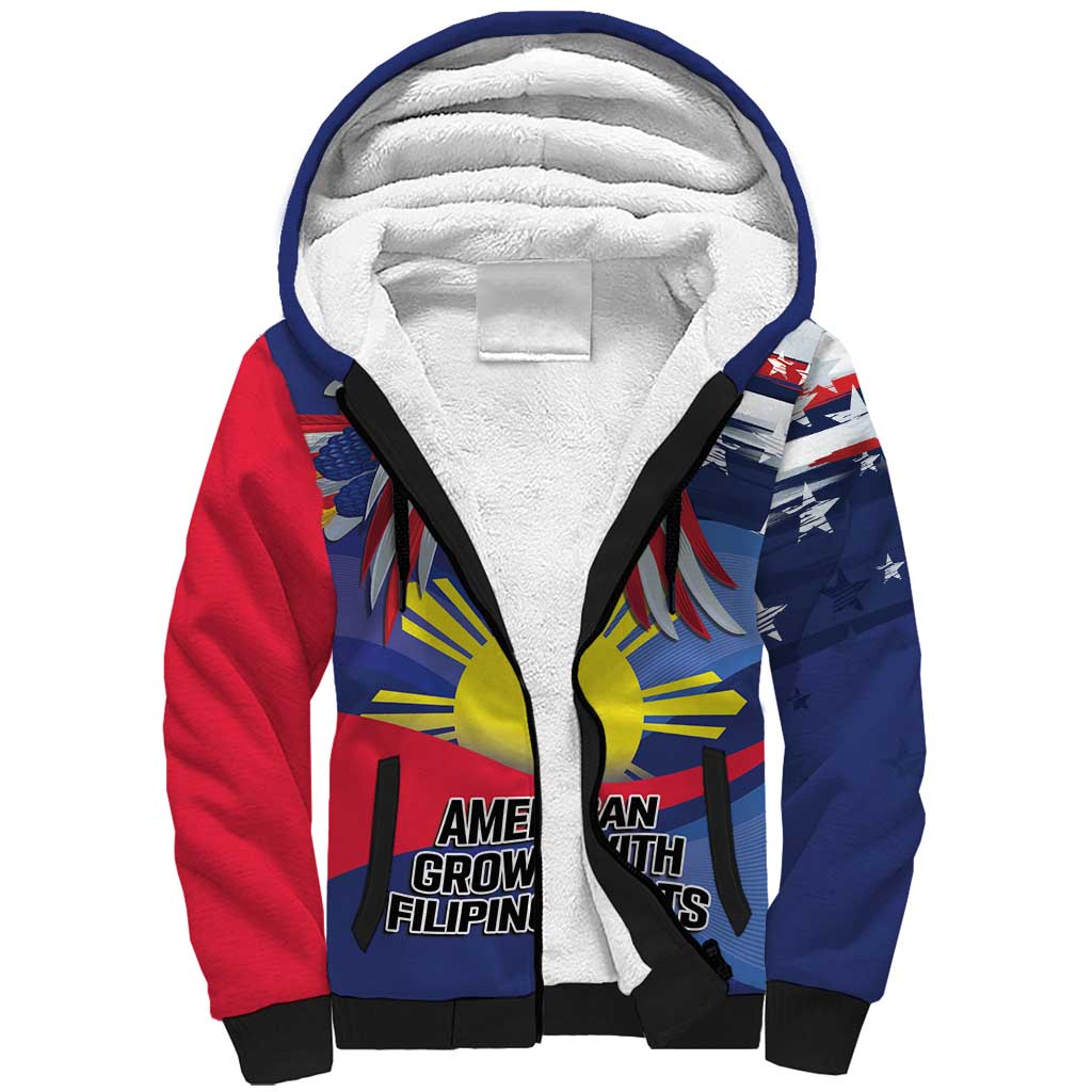 Personalized American Grown With Filipino Roots Sherpa Hoodie