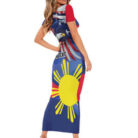 Personalized American Grown With Filipino Roots Short Sleeve Bodycon Dress