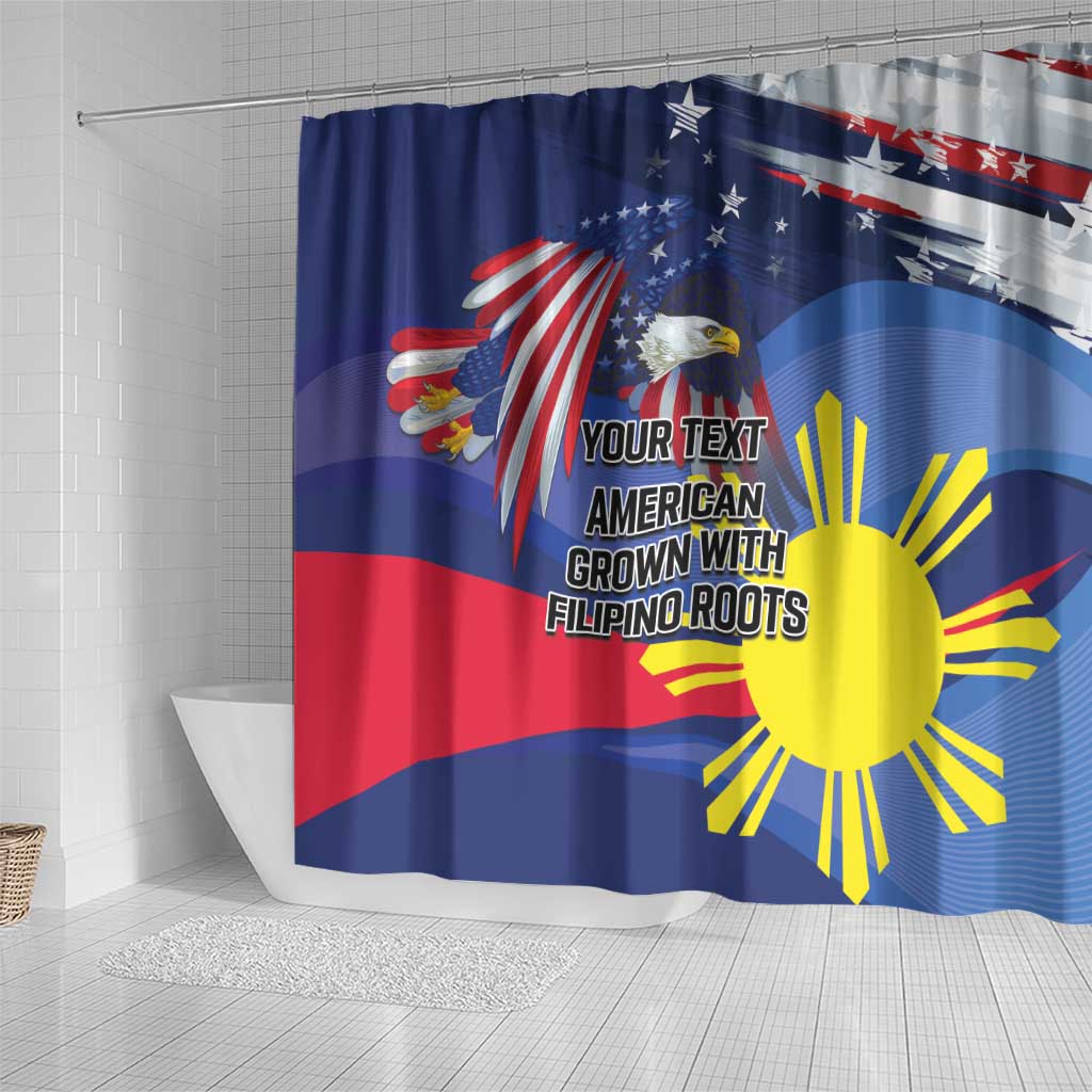 Personalized American Grown With Filipino Roots Shower Curtain