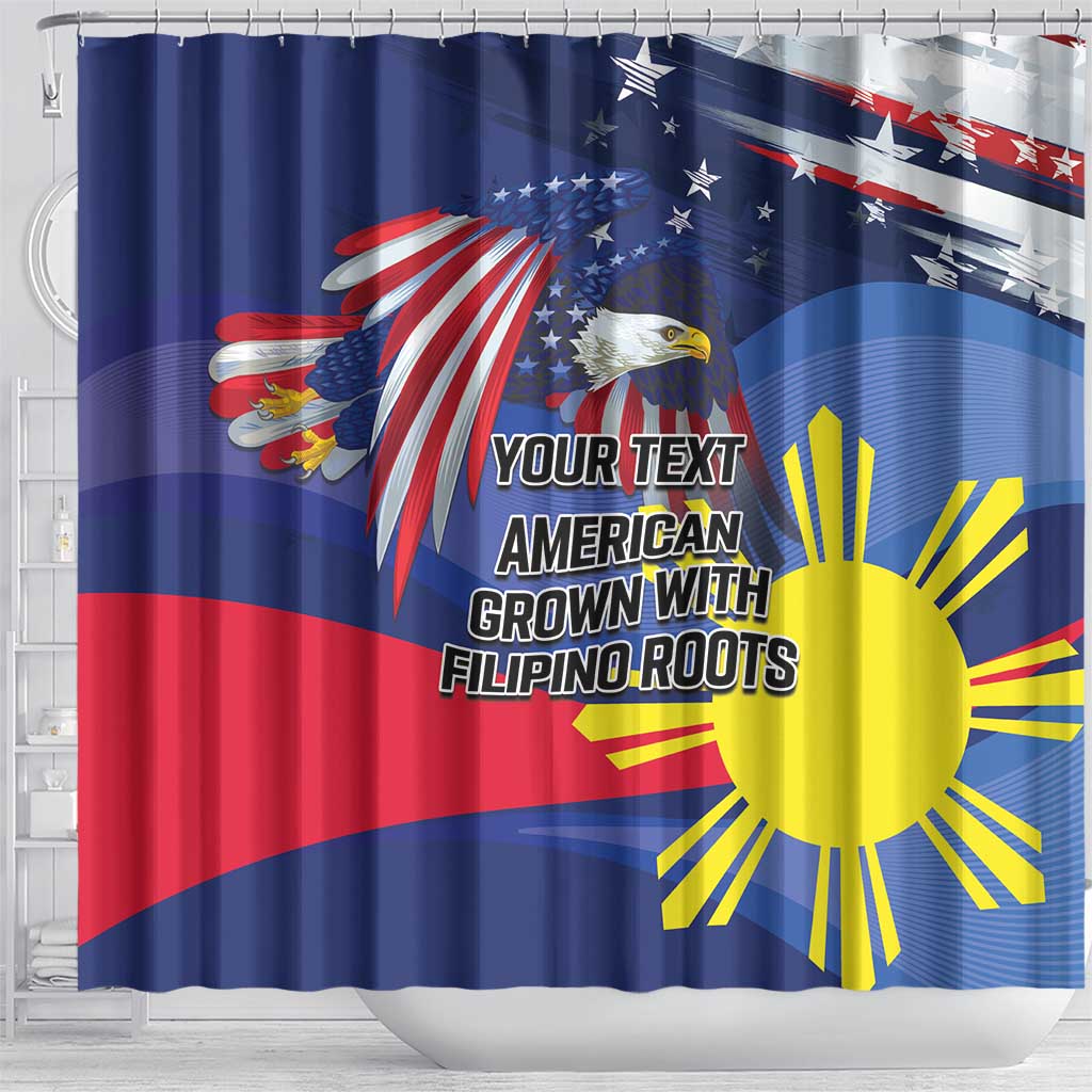 Personalized American Grown With Filipino Roots Shower Curtain