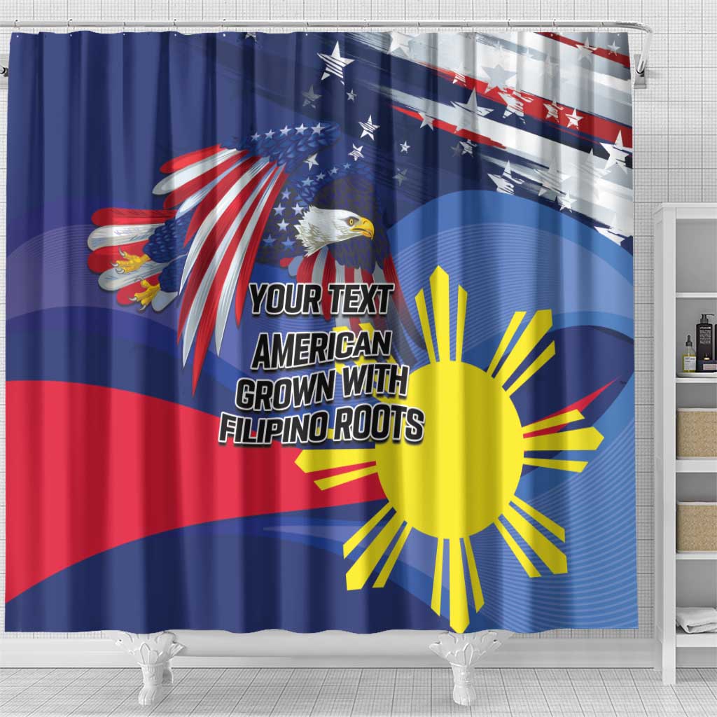 Personalized American Grown With Filipino Roots Shower Curtain