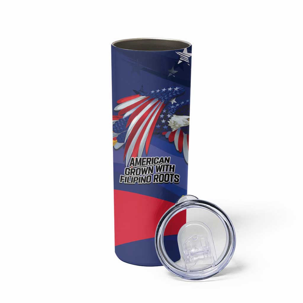 Personalized American Grown With Filipino Roots Skinny Tumbler