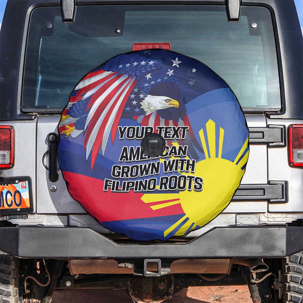 Personalized American Grown With Filipino Roots Spare Tire Cover