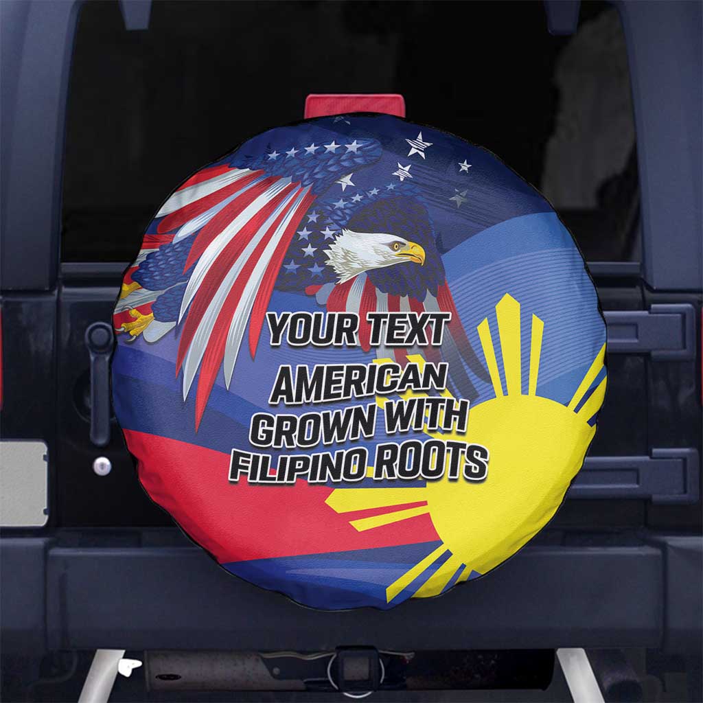 Personalized American Grown With Filipino Roots Spare Tire Cover
