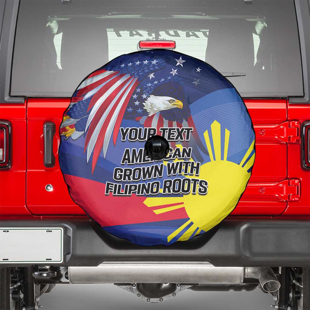 Personalized American Grown With Filipino Roots Spare Tire Cover