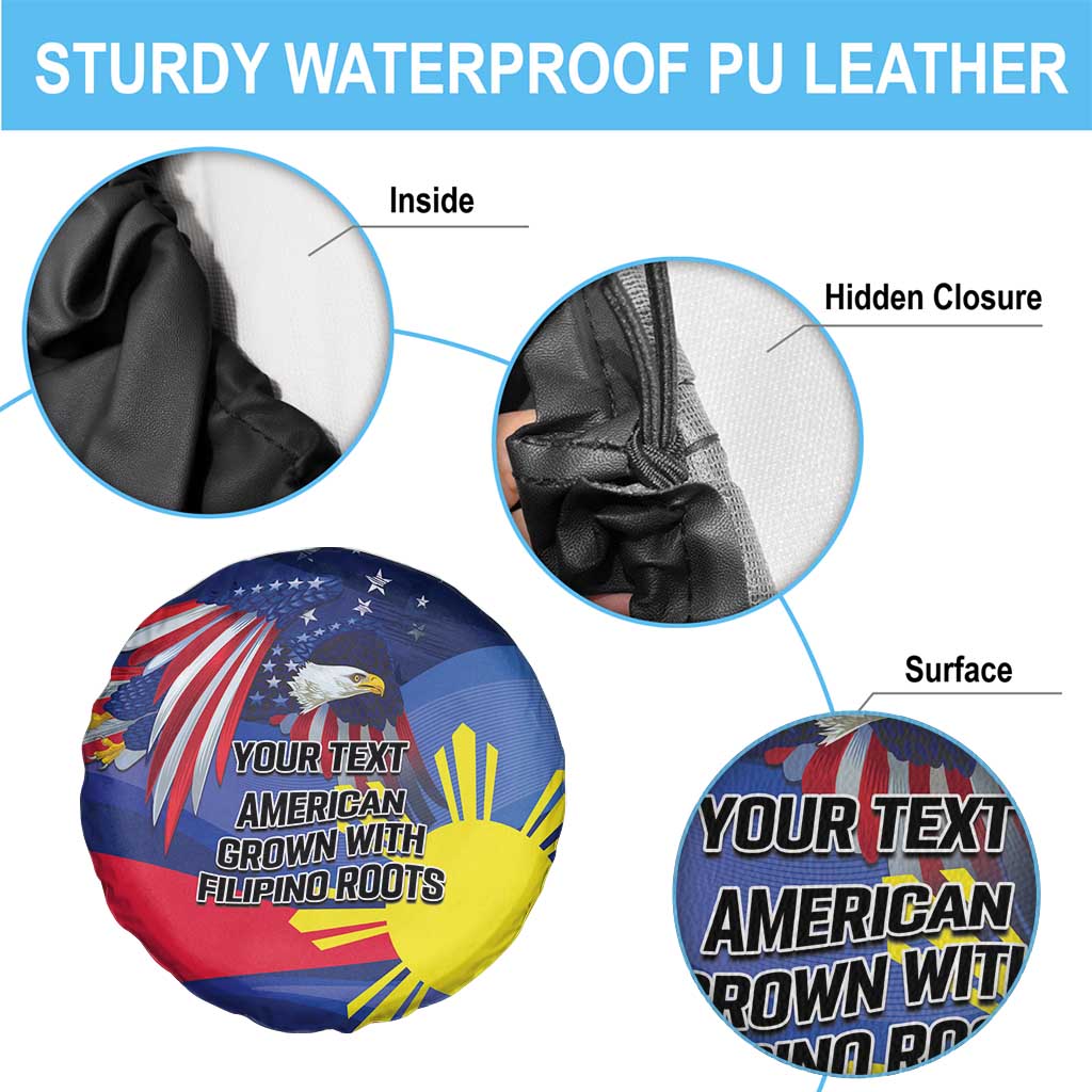 Personalized American Grown With Filipino Roots Spare Tire Cover