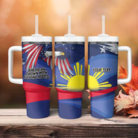 Personalized American Grown With Filipino Roots Tumbler With Handle