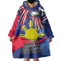 Personalized American Grown With Filipino Roots Wearable Blanket Hoodie