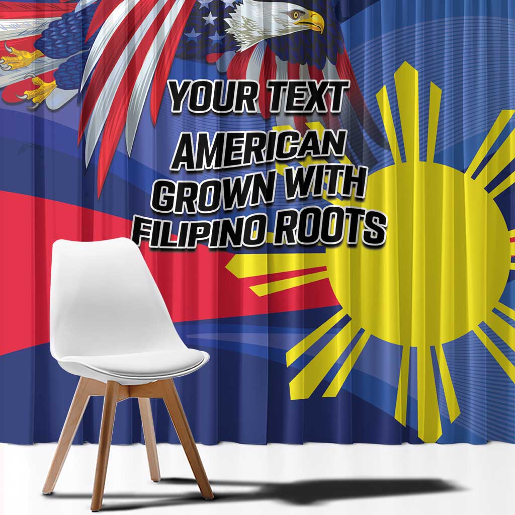 Personalized American Grown With Filipino Roots Window Curtain