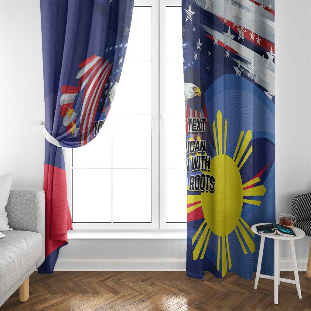 Personalized American Grown With Filipino Roots Window Curtain