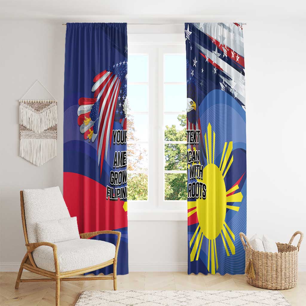 Personalized American Grown With Filipino Roots Window Curtain