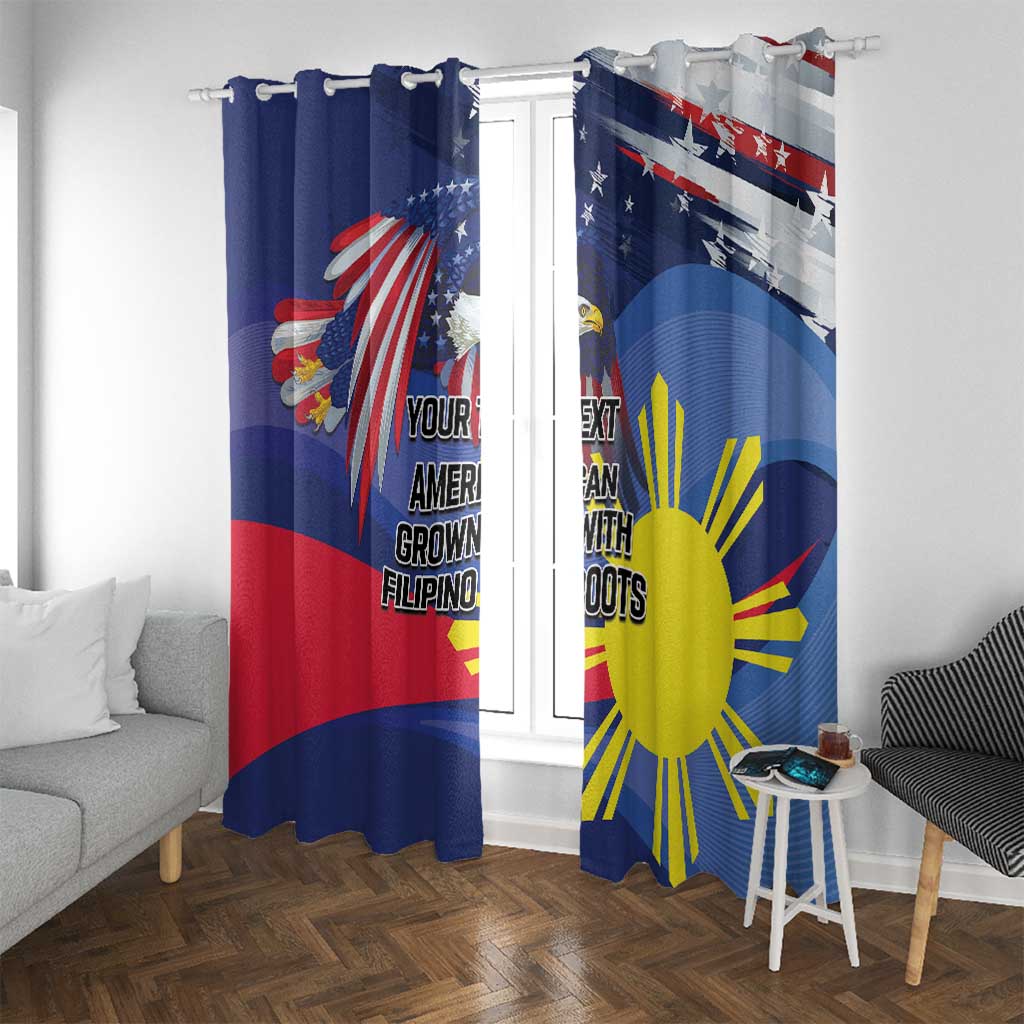 Personalized American Grown With Filipino Roots Window Curtain