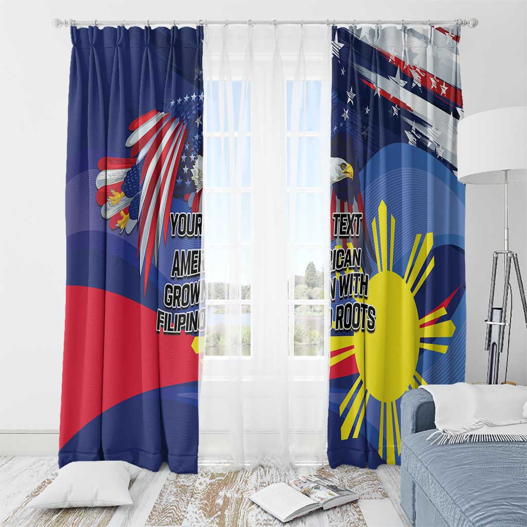Personalized American Grown With Filipino Roots Window Curtain