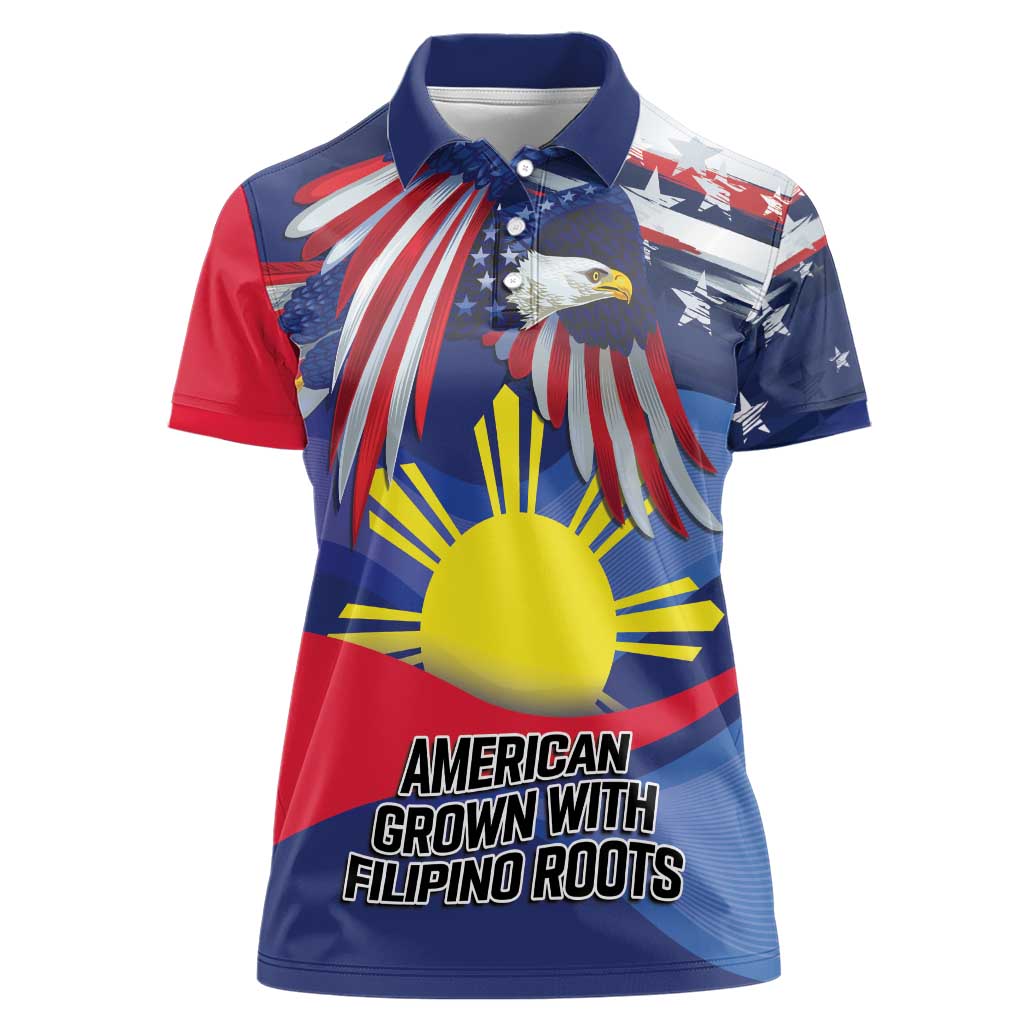 Personalized American Grown With Filipino Roots Women Polo Shirt