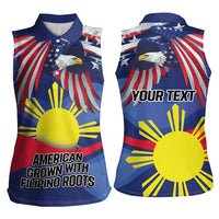 Personalized American Grown With Filipino Roots Women Sleeveless Polo Shirt