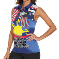 Personalized American Grown With Filipino Roots Women Sleeveless Polo Shirt