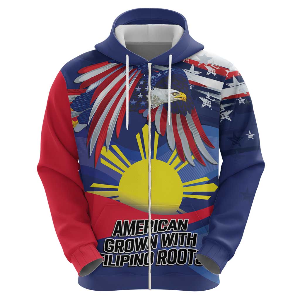 Personalized American Grown With Filipino Roots Zip Hoodie